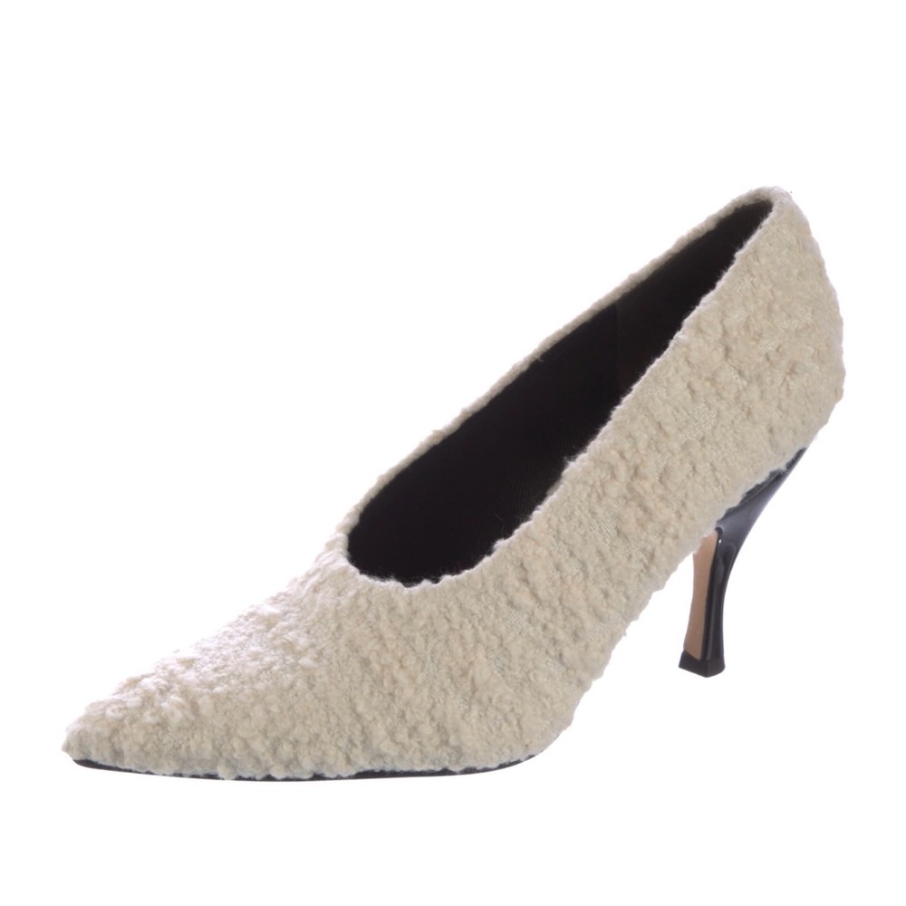 Tory Burch ivory boucle tweed pump heel sz 8